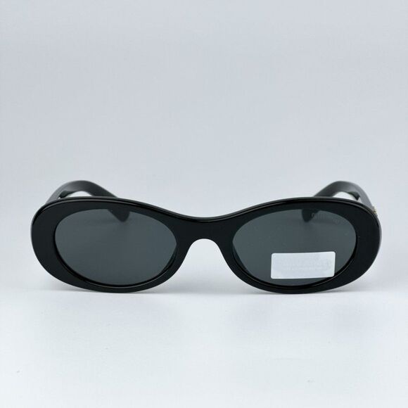 NEW Miu Miu MU06ZS 1AB5S0 Black Dark Grey Oval Unisex Sunglasses MU 06ZS main image 6